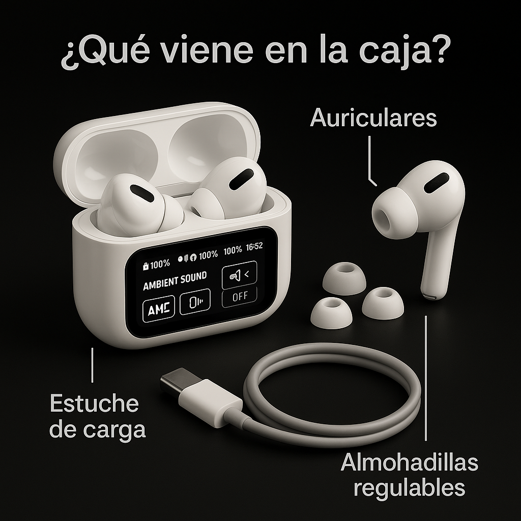 🔊 ¡AIRPODS PRO CON PANTALLA – SONIDO PREMIUM, CANCELACIÓN DE RUIDO Y 75% DE DESCUENTO + Spotify Premium Gratis! 🔥