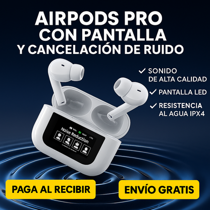 🔊 ¡AIRPODS PRO CON PANTALLA – SONIDO PREMIUM, CANCELACIÓN DE RUIDO Y 75% DE DESCUENTO + Spotify Premium Gratis! 🔥